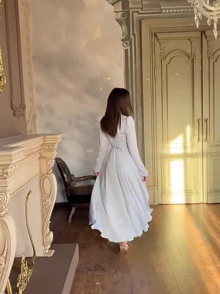 Elegant European & American Patchwork Long Dress - 2025 Collection