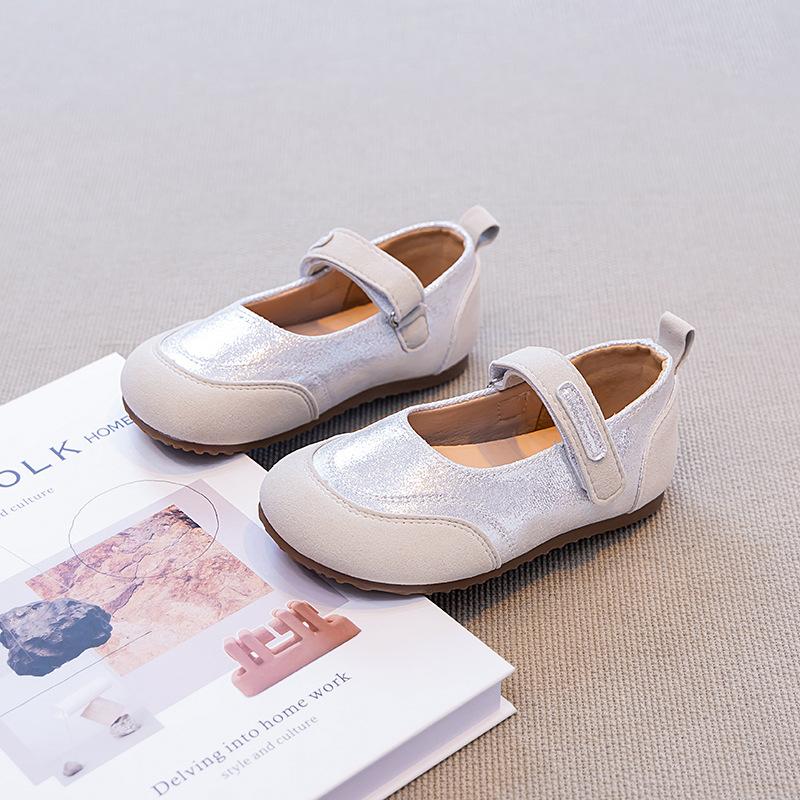 Girls' leather shoes 2025 spring and autumn new soft-soled children's shallow mouth single shoes fashion princess shoes girls Mary Jane shoes tide