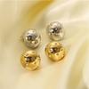 Round Ball Inlaid Diamond Spark Earrings For Women Gold Sliver Color Zirconia Stud
