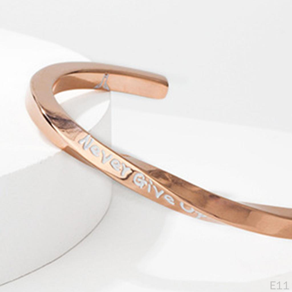 Cuff Bangle Bracelet Birthday Gifts for Women Men Stainless Steel Impressed Statement