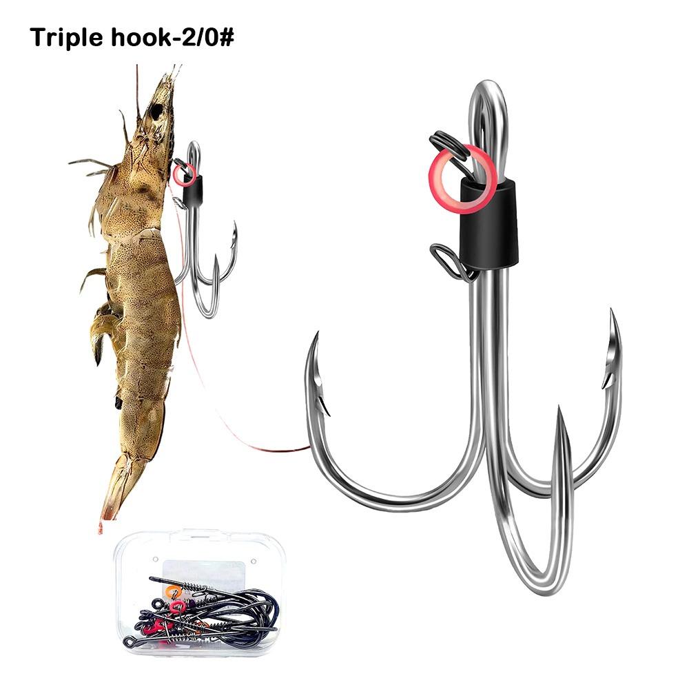 

5pcs Pickerel Live Shrimp Bait Hooks Triple Hawksbill Single Hook 2025 Fishing Hook Sea Fishing Triple hook-2/0#