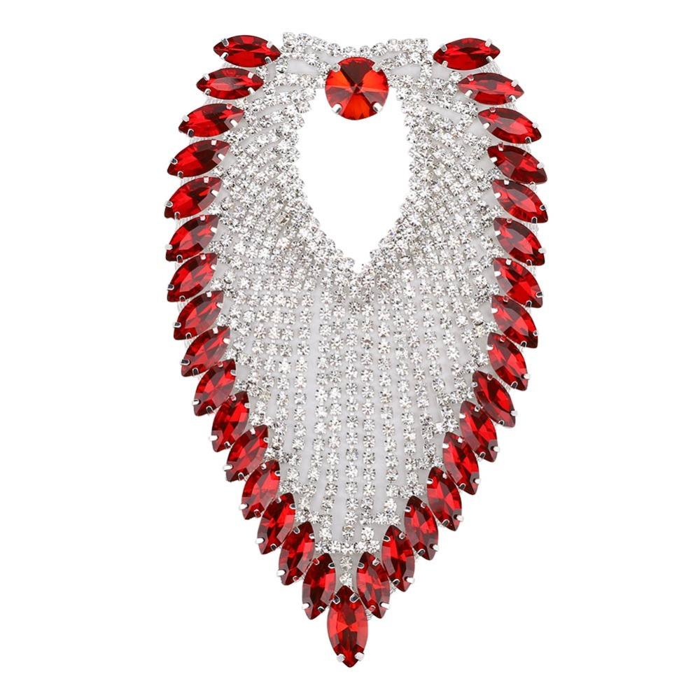 

2pcs AB Colored Rhinestone Claw Chain Colorful Crystal Hollow Design Rhinestone Shoulder Epaulettes Horse Eye Rhinestones