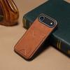 DENIOR For iPhone Air Case Card Holder Kickstand Leather+PC+TPU Phone Cover
