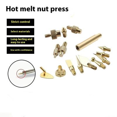 7/9/10Pcs Heat Insert Nut Iron Tip M2 M3 M4 M5 M6 M8 Brass Thread Embedded Kit Tool For Plastic 3D Printer Soldering Iron