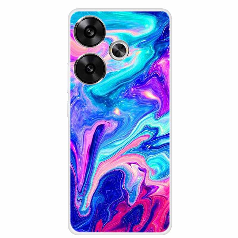 Marble Soft Phone Case For Poco F6 Transparent Case Silicone TPU Cover Funda Para Shield Clear Case for Xiaomi Poco F6 F 6 Pro