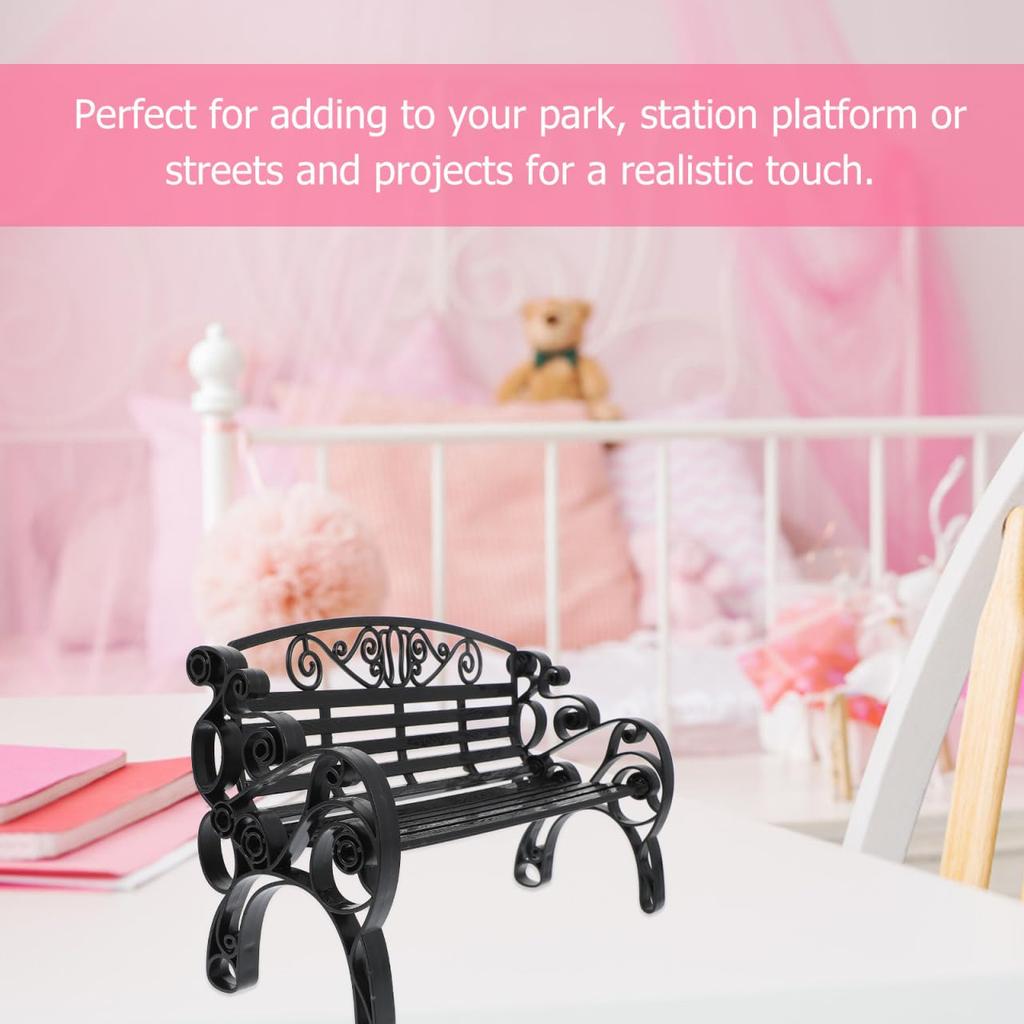 Ipetboom Miniature Made of Modelo with a Durable Perfect for Fairy and DIY Set of 2 Benches, Finish, Dollhouses, Gardens, Projects,