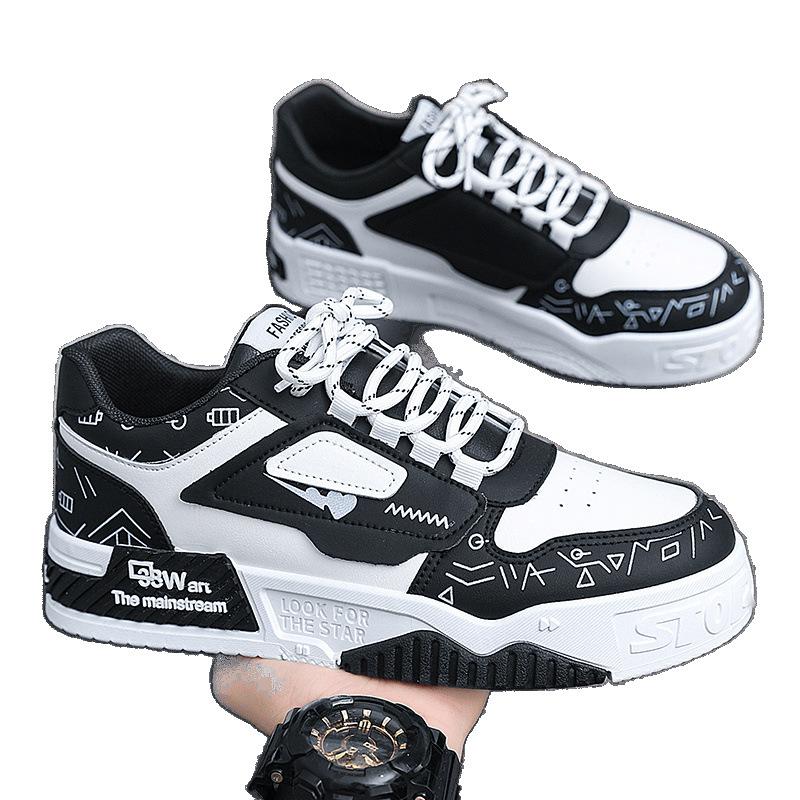 New spring black and white platform summer casual heightening board shoes