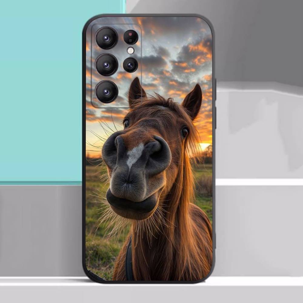 Horse Animal Case For Samsung Galaxy Case S25 S23 S22 S21 S30 S20 S10 Ultra Plus FE TPU Soft Cover