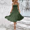 2026 Summer New European and American Women's Clothing Halter Solid Color Suspender Sexy Dress