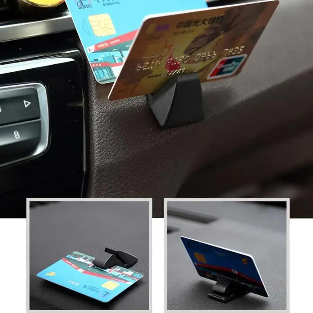 1pc Car Parking Card Clamp Fixed Holder Universal Interior Parts Auto Temporary Parking Contact Information Phone Clip Stickers