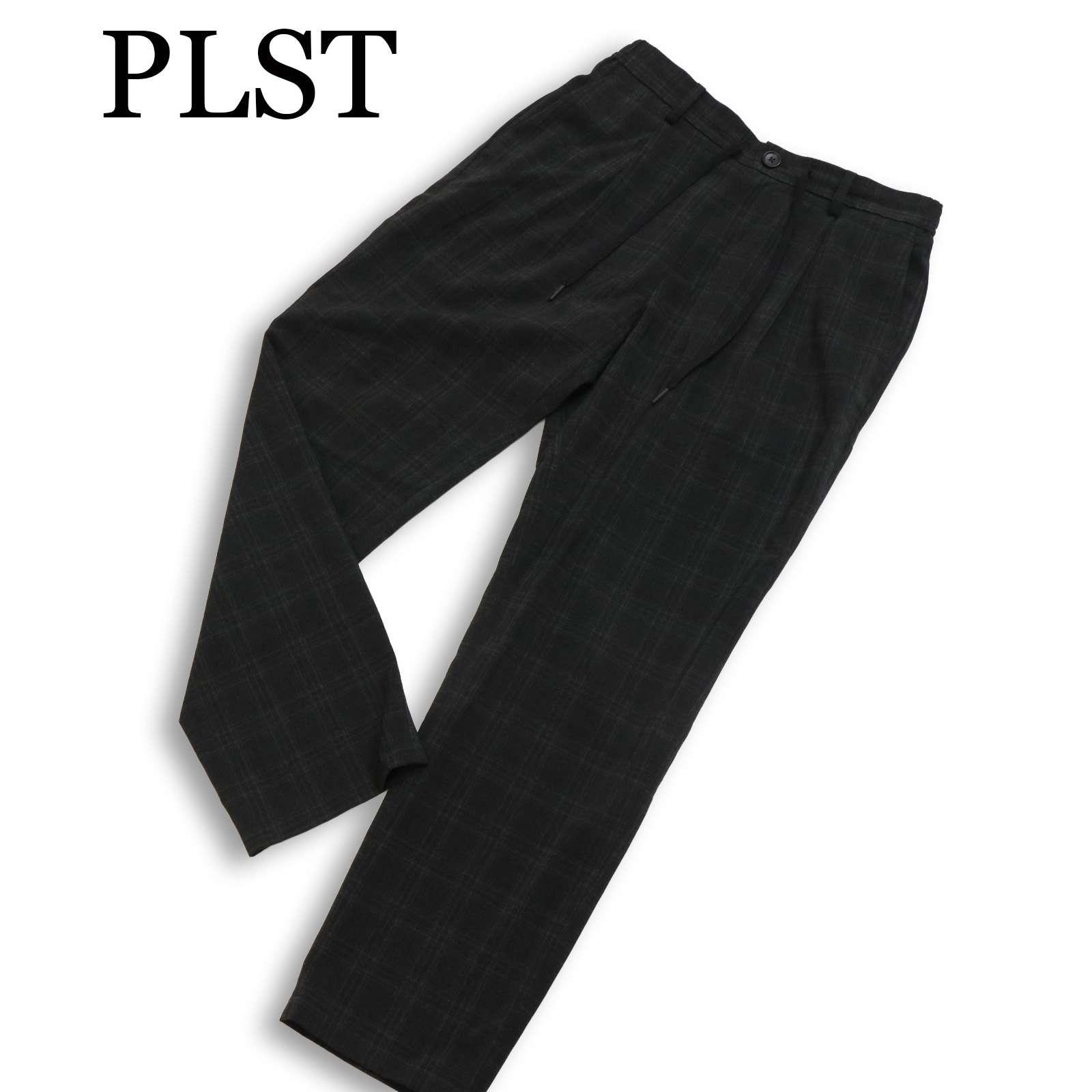 PLST Plaste Spring/Summer Stretch Check Tapered Easy Pants Slacks Sz.L Men s Gray