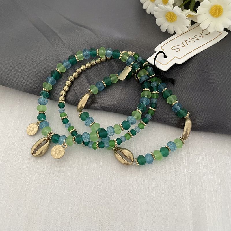 

S64 Экспорт Мода Трансграничная Продажа Ювелирные Изделия Многослойная Стеклянная Текстура Трендовый Элегантный Браслет Красивый Браслет с Маркировкой Личности Green