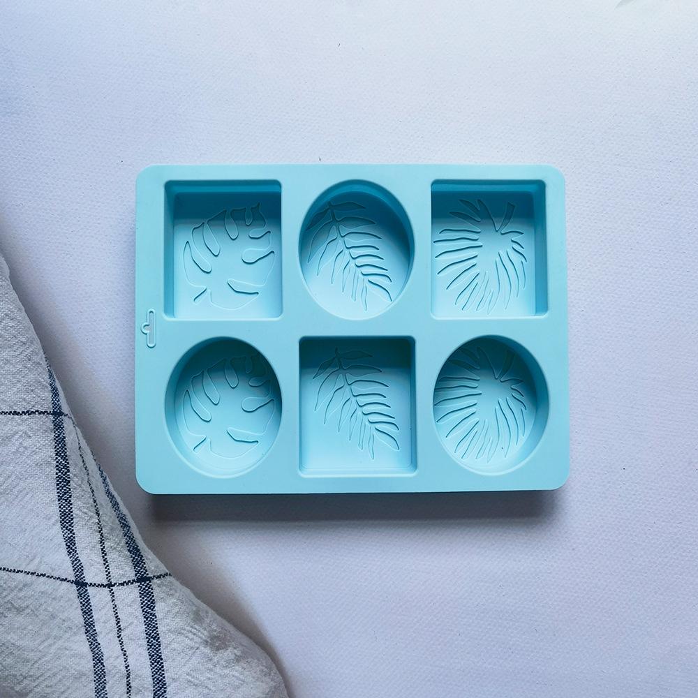 6 Cavity Oval/Square Leaf Shaped Silicone Soap Mold DIY Handmade Essential Oil Soap Making Supplies Mould Chocolate Cake Molds