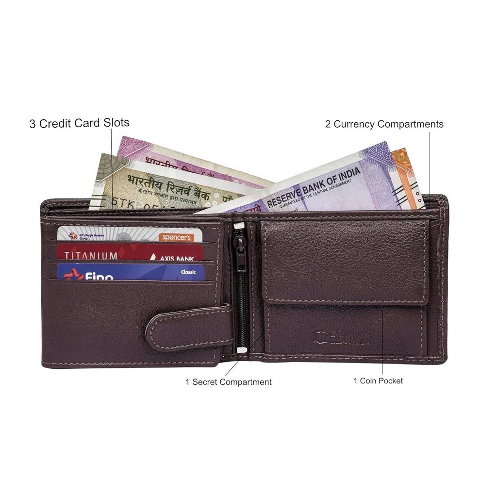 Mike Brown/Sand Leather Wallet for Men