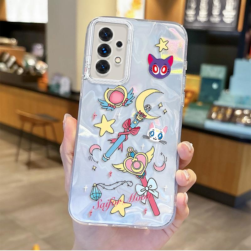 Lovely Sailors Moons Anime Phone Case for Samsung Galaxy S24 S23 S22 S21 Plus Ultra A73 A72 A71 A55 A54 A53 Non-Slip Back Covers