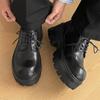 Leather shoes men's business dress big head high sense British style thick sole height wedding groom derby shoes 71144-J