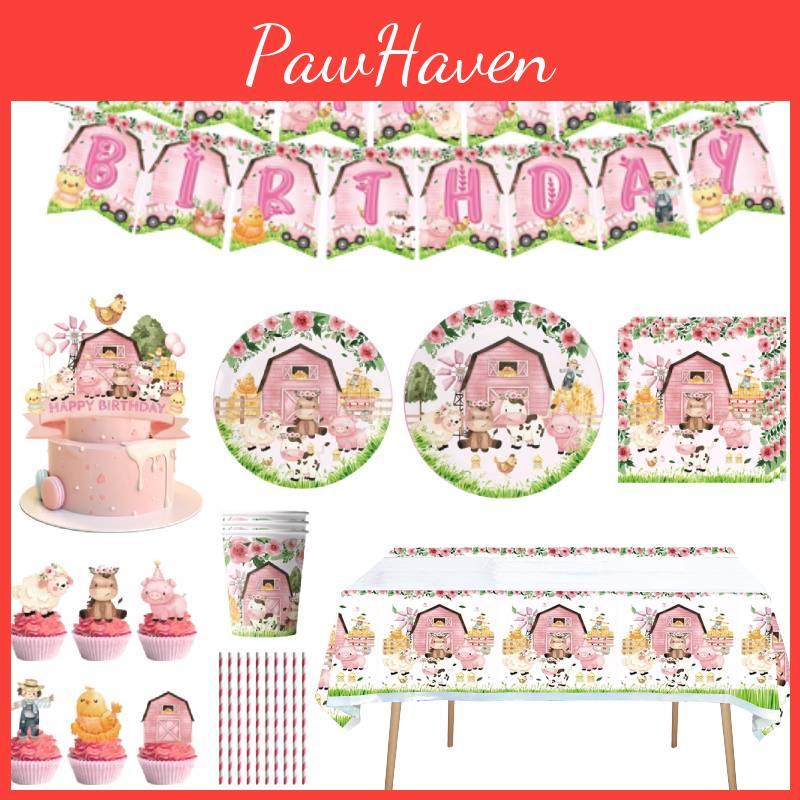 New Farm Themed Pet Birthday Party Decorations Plastic And Paper Supplies