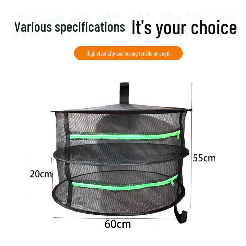 60cm Foldable Round Herb Drying Net and Hanging Basket