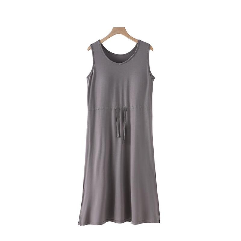 Qiansiniao Modal Built-in Bra Loungewear Dress