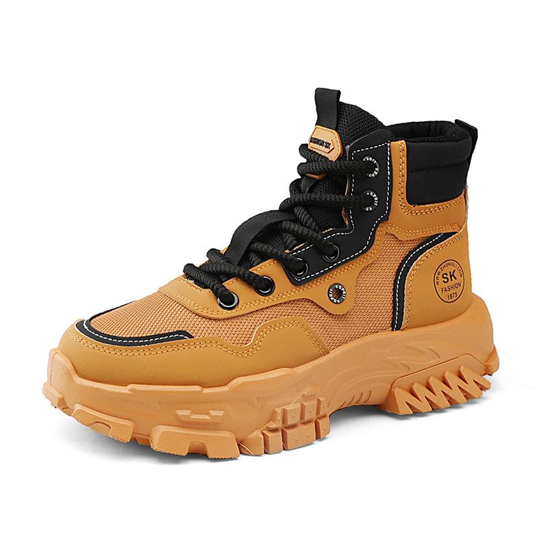 Medium and high-top retro thick-soled Martin boots fashionable and breathable men's outdoor tooling boots trendy non-slip and wear-resistant locomotiv
