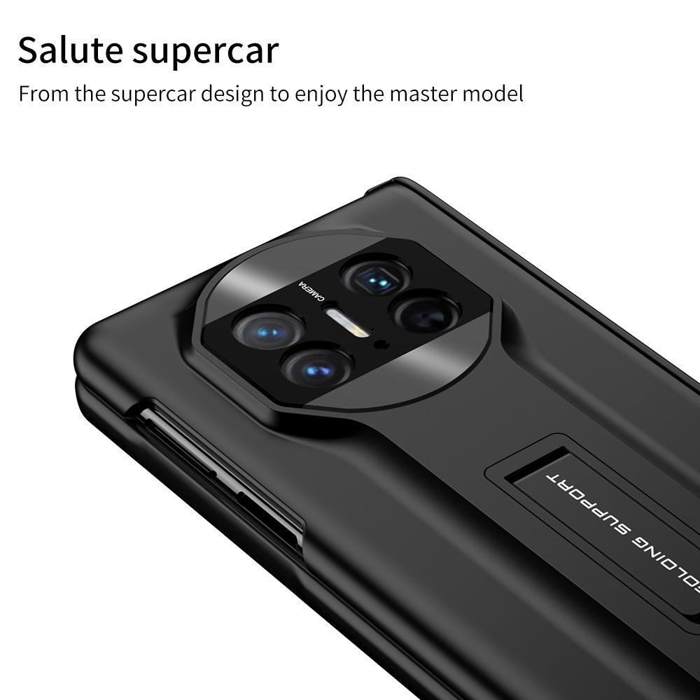 

GKK For Huawei Mate X3 5G Hidden Kickstand Folding Phone Case Magnetic Hard PC Cover with Glass Screen Protector Black