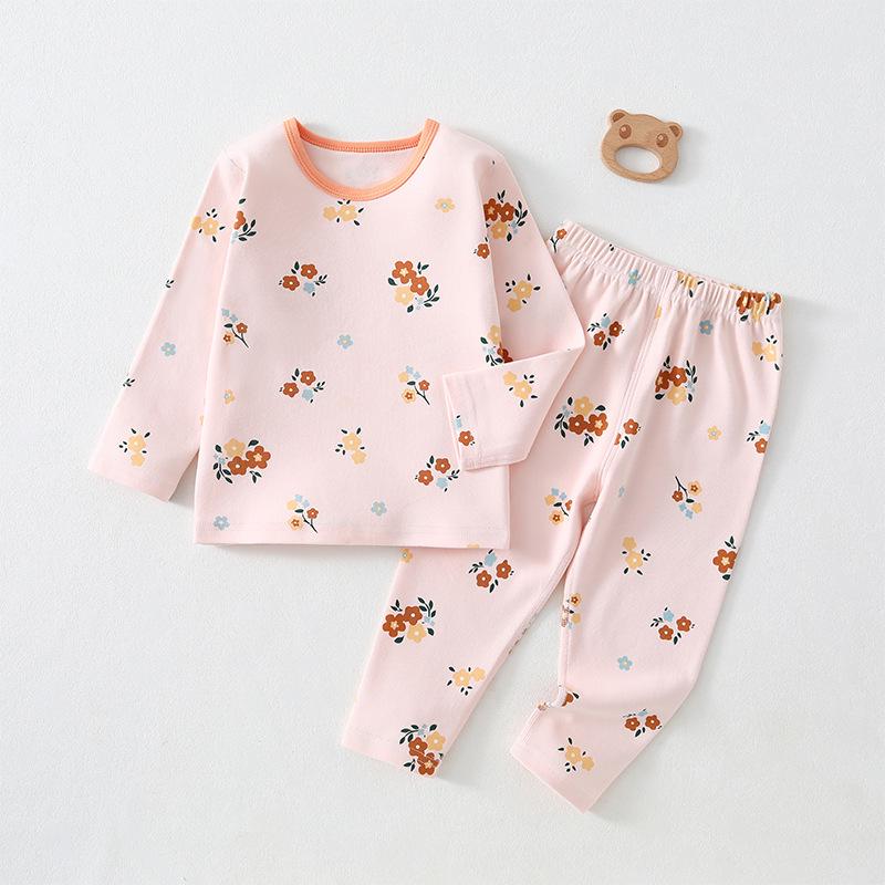 Girls' Floral Pajama Set - Autumn Korean Style Long Johns and Underwear