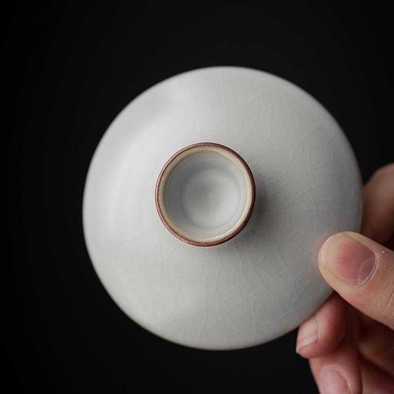 160ml Ru Kiln Covered Bowl Vintage Tea Ceremony Bowl Ceramic Tea Brewing Bowl