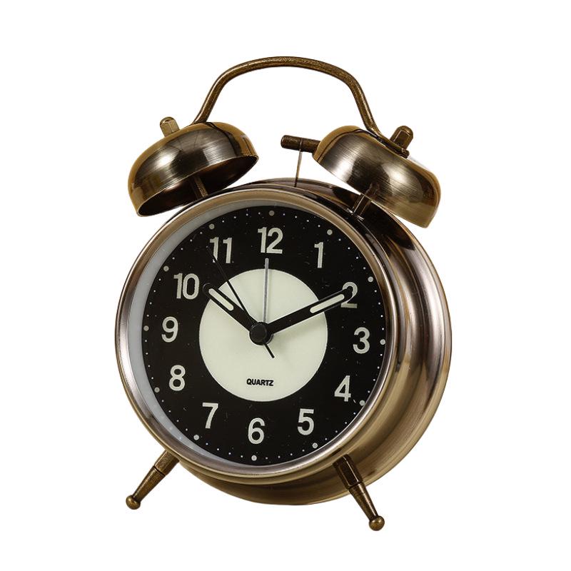 3" 4" Luminous Silent Metal Alarm Clock with Loud Ringtone - Bedside/Desk Use