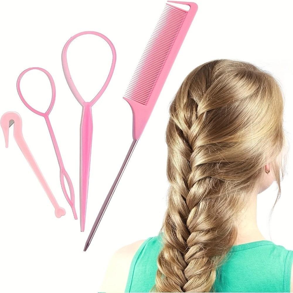 4pcs/set Mouse Tail Comb French Braid Tool Hair Knitting Tools Quick Styling