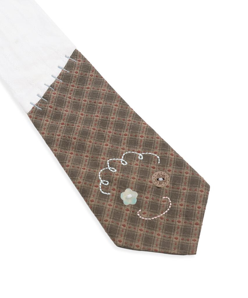 RuNaKi'Hu' Wxac026 Tsunagi Check Tie (Brown)