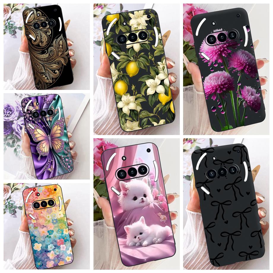 For Nothing Phone (3a) Pro (2a) Plus (1) Phone Case Luxury Flower Butterfly Cartoon Bow Pattern Back Cover Soft TPU Silicone Bag