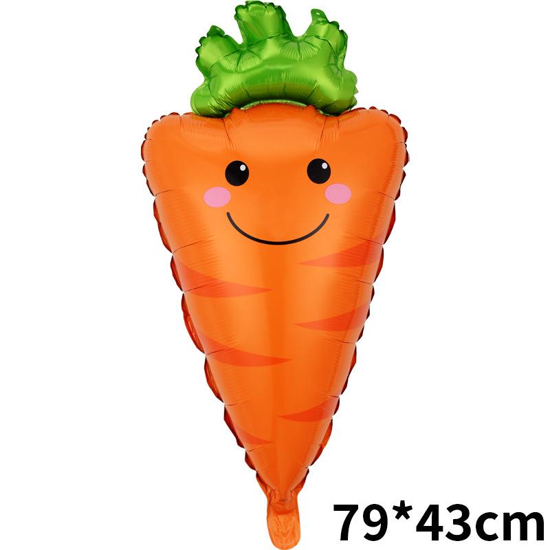 Special-Shaped Vegetable Fruit Aluminum Film Balloon Broccoli Orange Carrot Tomato Fruit And Vegetable Theme Decorative Balloon