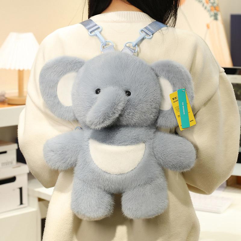 Bambola Peluche Animale Carina e Affascinante Zaino Panda Procione Lupo Orso Rana Capibara Pinguino Elefante Zaino Peluche Gentile Regalo Progettato Per