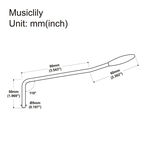 Wilkinson 5mm Steel Tremolo Arm, Insertion Type, for Korean Wilkinson WVC/WV2/WV6 Tremolo Bridges, Black