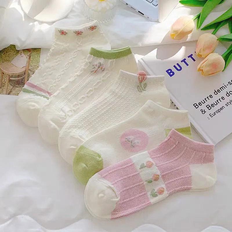 Women's Low-Cut Breathable Boat Socks - Korean Style, Spring/Summer, Deodorant, Short and Thin
