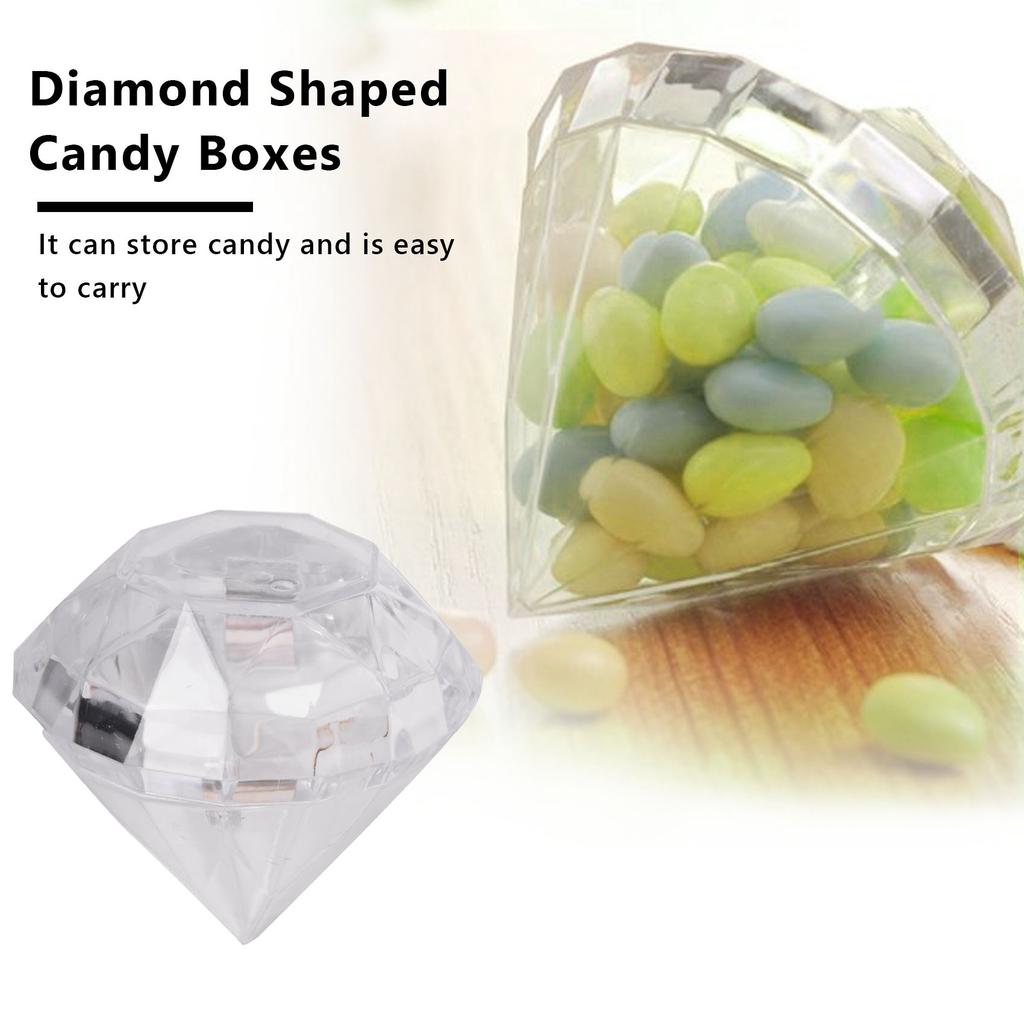 Buono-12 Pezzi Scatola Portaconfetti Trasparente a Forma di Diamante Scatole Bomboniere Matrimonio Scatola Festa Contenitore in Plastica Trasparente Decorazione Casa Regalo