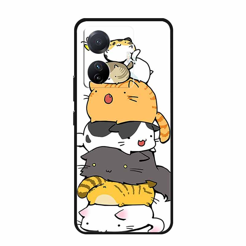 

For vivo T1 4G Cases VivoT1 V2153 Fashion Soft TPU Silicone Back Cover for vivo T1 44W Cases T 1 Cartoon Black Shockproof Coque vivo V2153