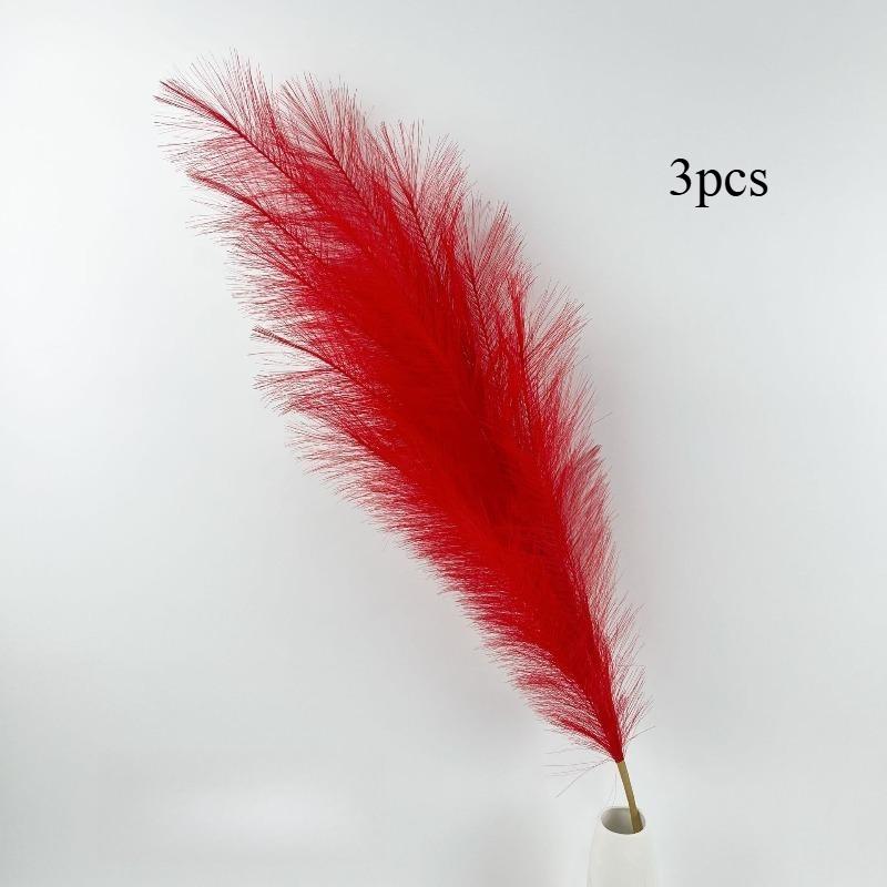 3pcs Large Artificial Pampas Grass 120cm Tall Fluffy Faux Reed Boho Home Wedding Decor Fake Flowers