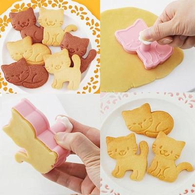 3 ks/sada DIY Forma na zdobenie torty DIY Krájač na pečivo Pekárske potreby Plastová forma na sušienky v tvare mačky