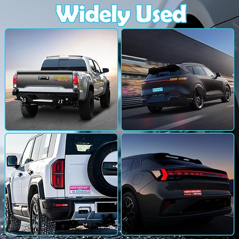 Reusable Magnetic Car Warning Sign High Visibility Reflective Decals For New Drivers Most Vehicle Type
