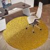1pc Gold Glitter Round Chair Mat Area Rug - Non-Slip, Floor Mat for Office, Bedroom, and Indoor Decor -1002022