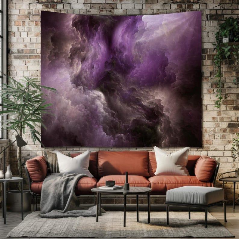 Purple abstract clouds tapestry 75x100 чёрный