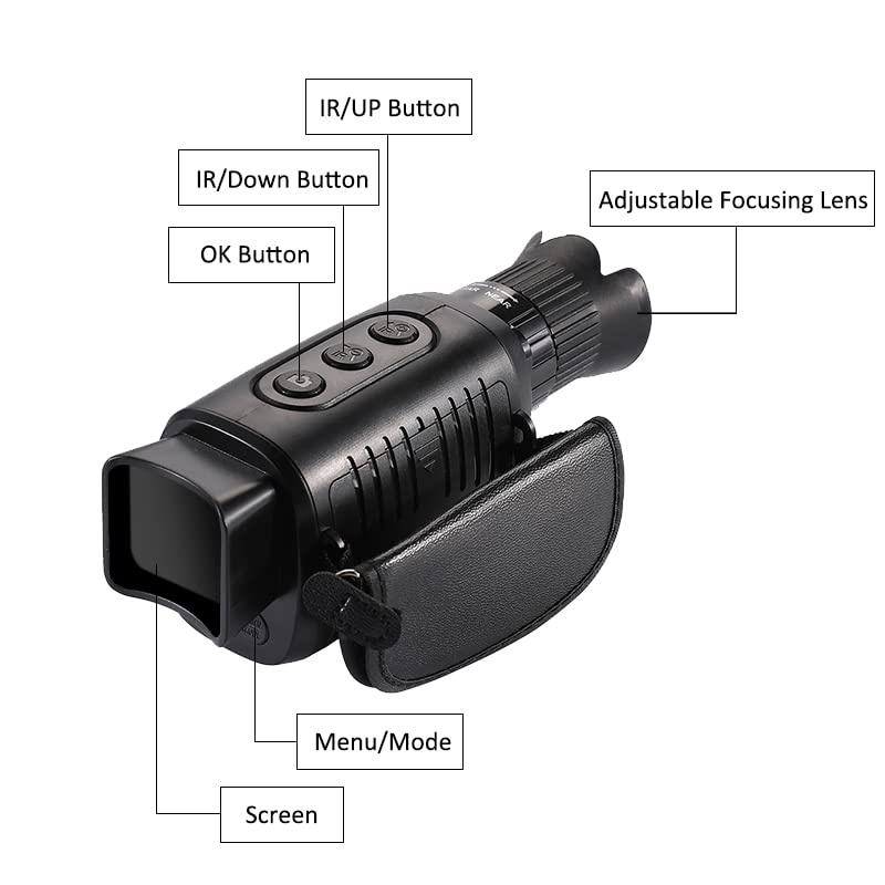 Kiyoraka Infrared Night Vision Handheld Camera for Recording and Shooting in the Magnifying Black AH-C01 Dark, One-Handed, Glass,