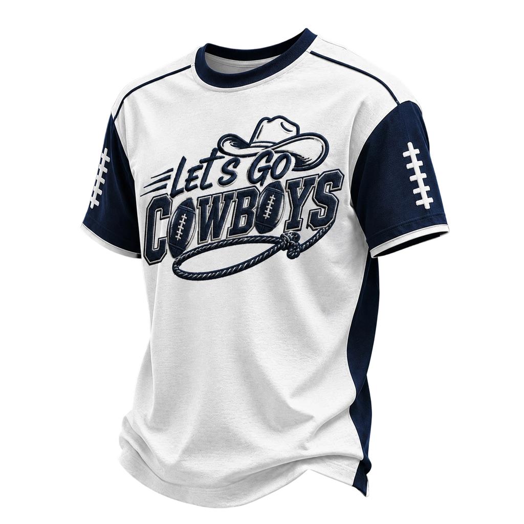 Herren Casual Rugby-Print Hals Kurzarm T-Shirt, Passform