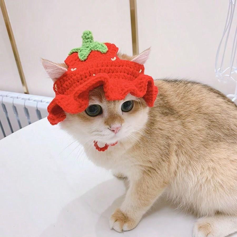 Pet Hat Knitted Cat/Dog Hat Cosplay Prop Funny Costume Headwear