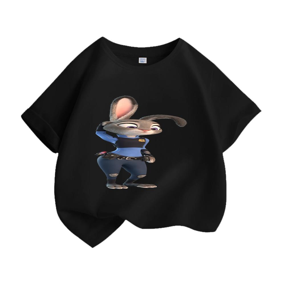 Crazy Animal City Kids T Shirt Cartoon Rabbit Fox Printed Toddler Boys Girls Short Sleeve Cotton Casual Summer Fashion Top Tees