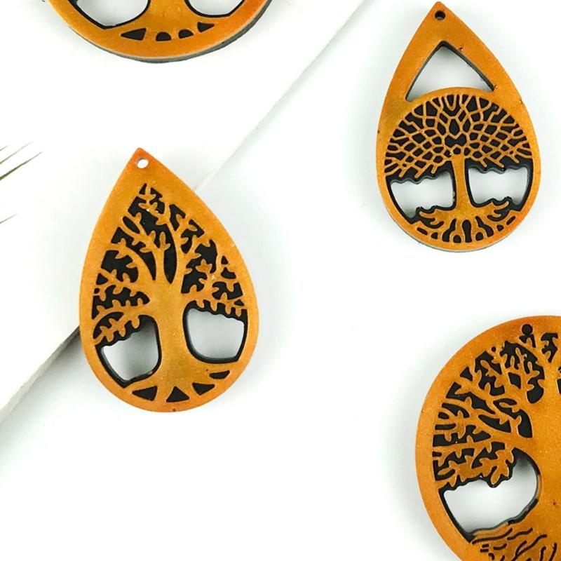 Shiny Glossy Tree Life Ornament Silicone Epoxy Resin Mold DIY Keychain Pendant Jewelry for Valentine Gift Crafts