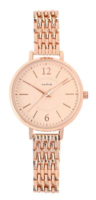 Armbanduhr Analog Metallband Schlank Schlicht Leicht zu sehen Opus Rotgold Beige [Fieldwork] Damen JN042-4