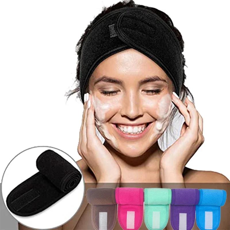 3pcs Spa Headband Hairband Sports Sweat Head Wrap Towel Hair Wraps Non-slip Stretchable Washable for Women Makeup Face Wash