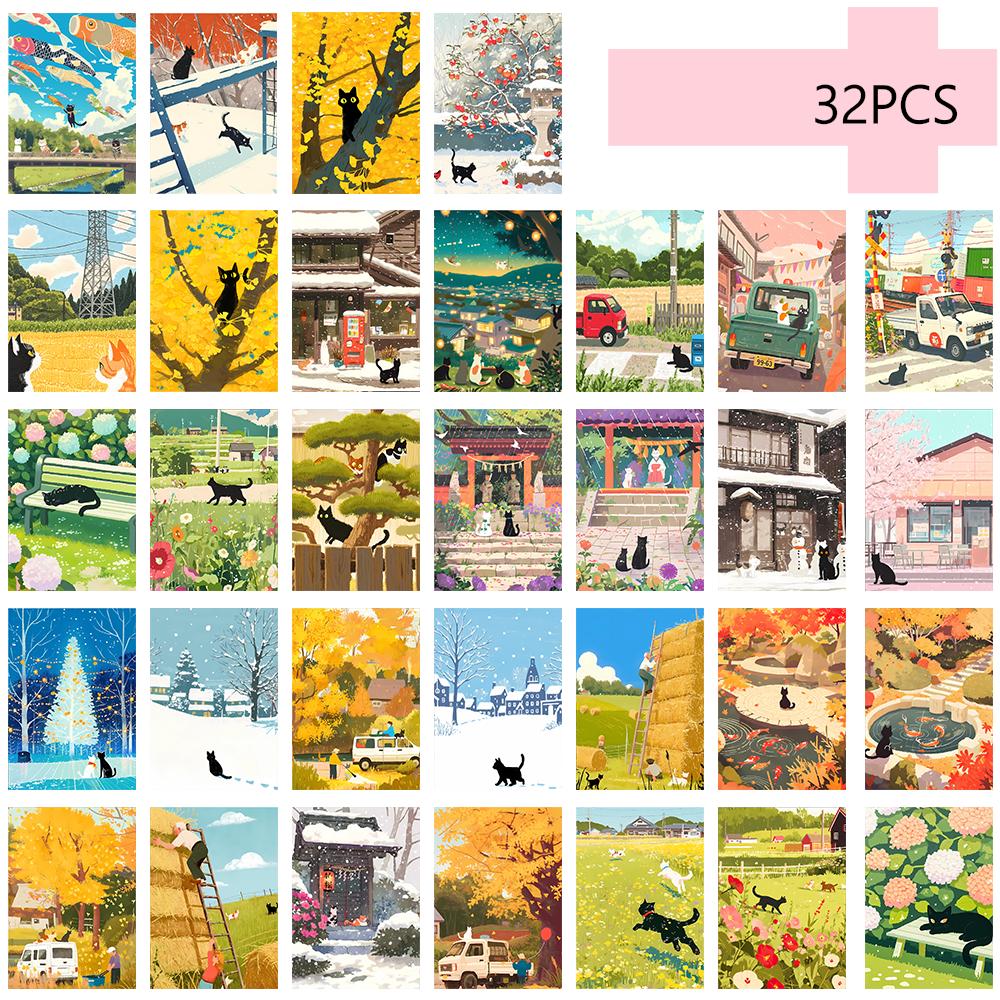 

32 шт., винтажные пасхальные открытки, наклейки на стену, почтовые карточки, поздравительные открытки, открытки для DIY, сувенирные открытки, украшения чистый